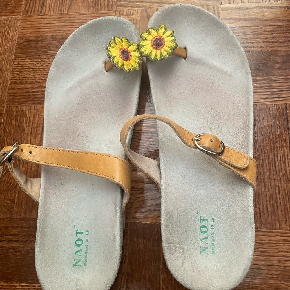 Naot Beige Footbed Sandals